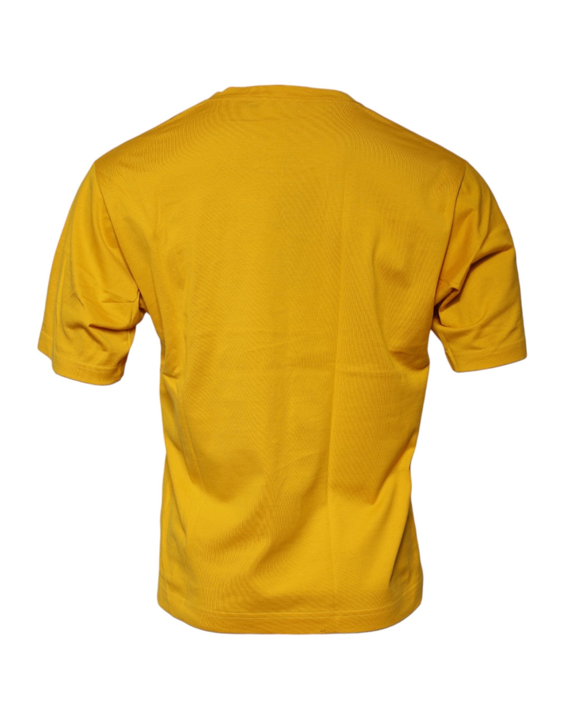 Dolce & Gabbana Dark Yellow Logo Crew Neck Short Sleeves T-shirt - IT46 | S