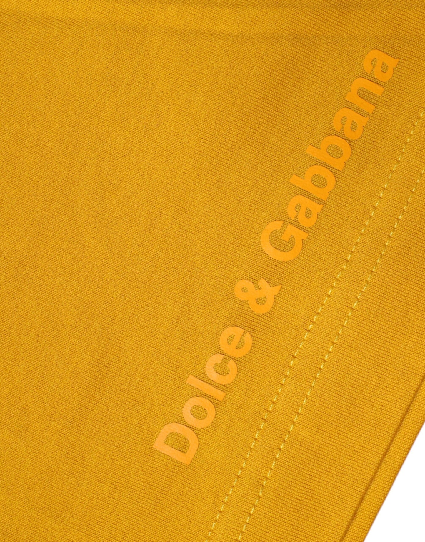 Dolce & Gabbana Dark Yellow Logo Crew Neck Short Sleeves T-shirt - IT46 | S