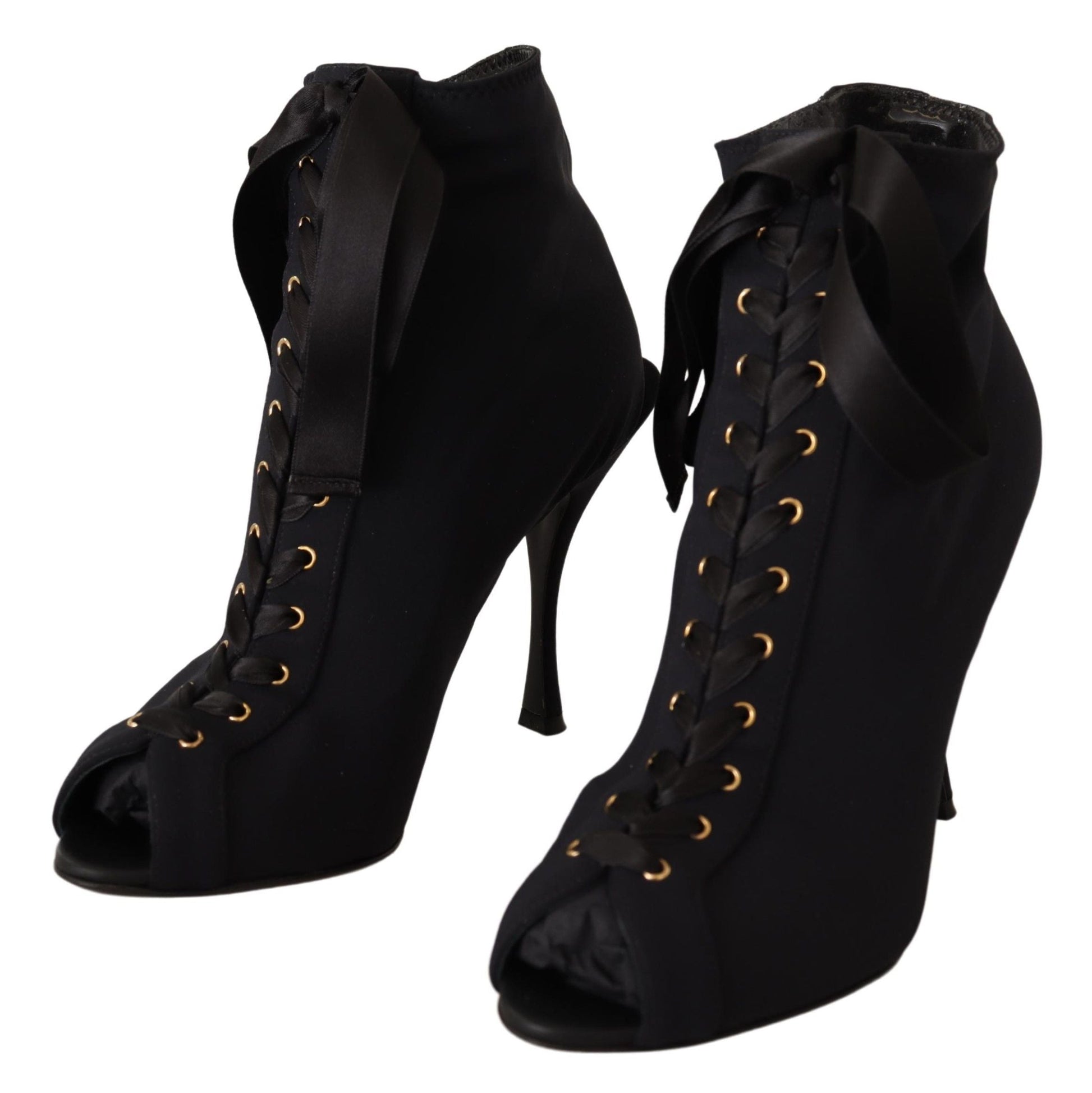 Dolce & Gabbana Elegant Ankle Open Toe Heel Boots