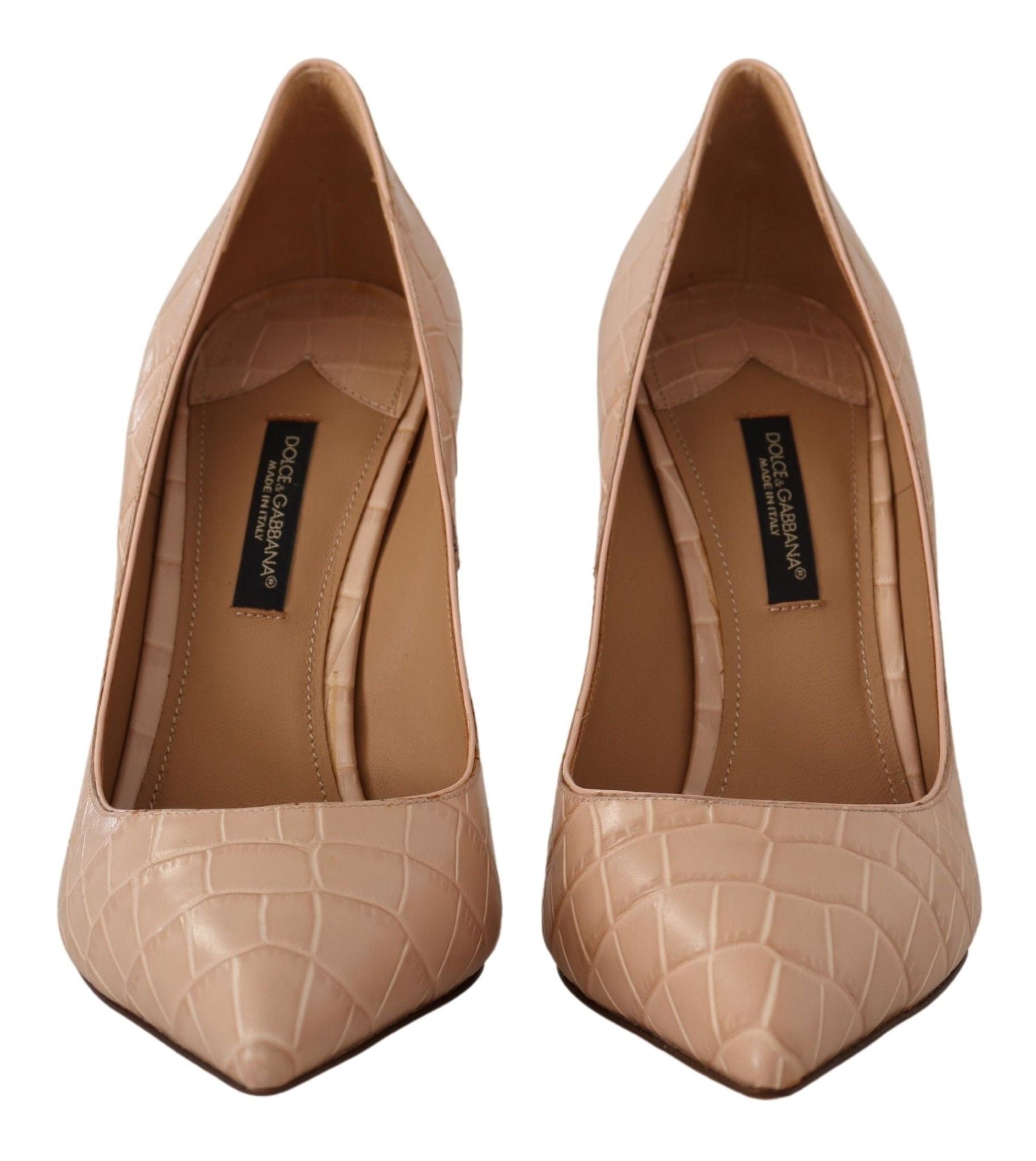 Dolce & Gabbana Elegant Beige Nude Leather Pumps - EU36.5/US6