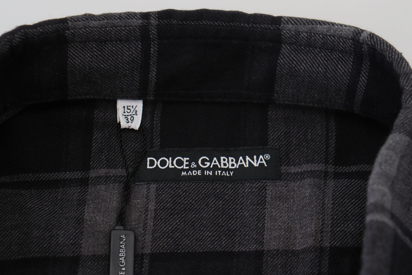 Dolce & Gabbana Elegant Black and Gray Button Down Shirt - IT39 | S