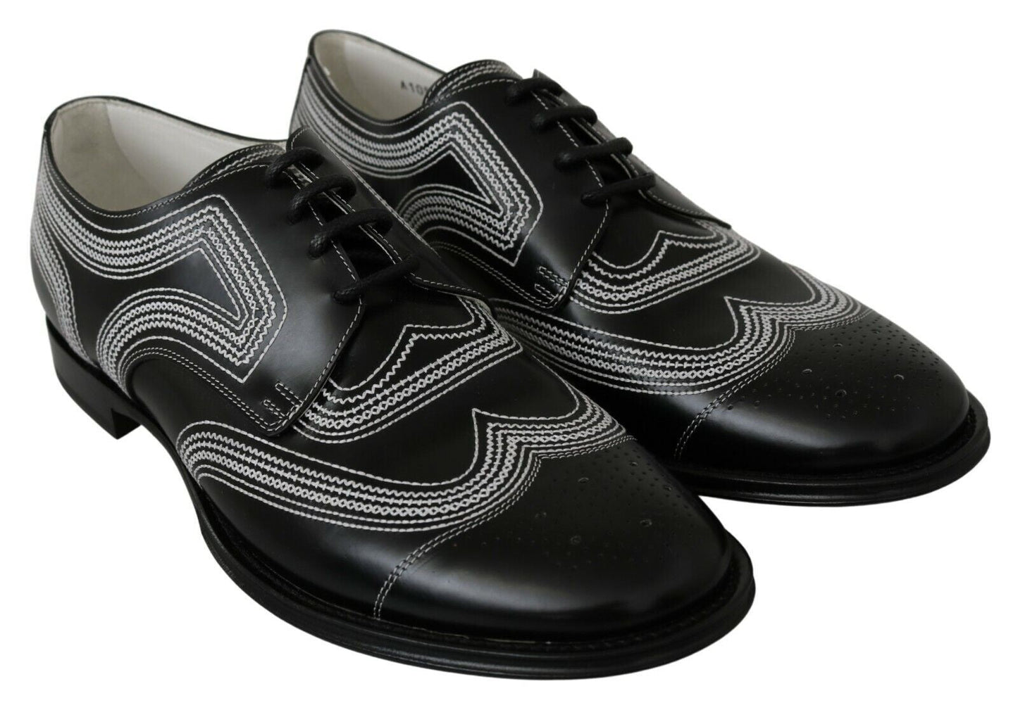 Dolce & Gabbana Elegant Black and White Derby Shoes - EU44/US11