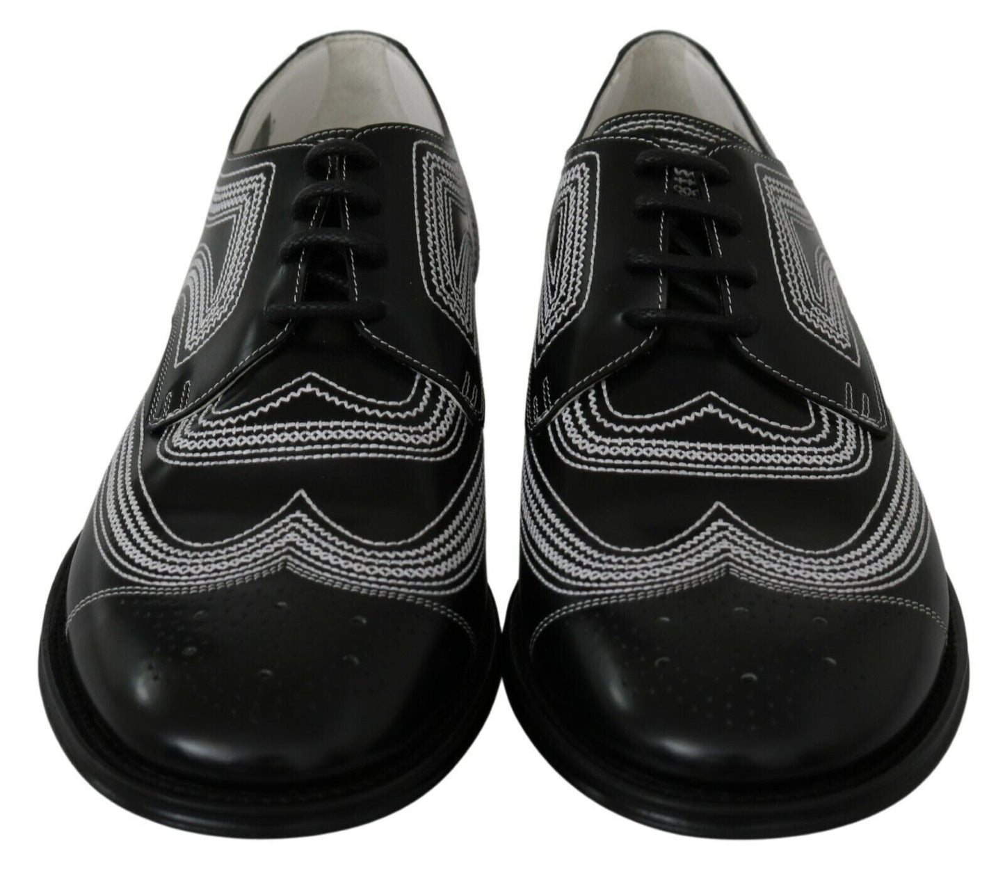 Dolce & Gabbana Elegant Black and White Derby Shoes - EU44/US11