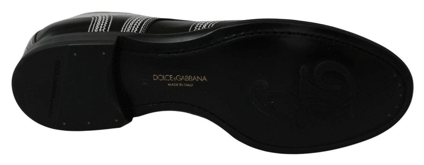 Dolce & Gabbana Elegant Black and White Derby Shoes - EU44/US11