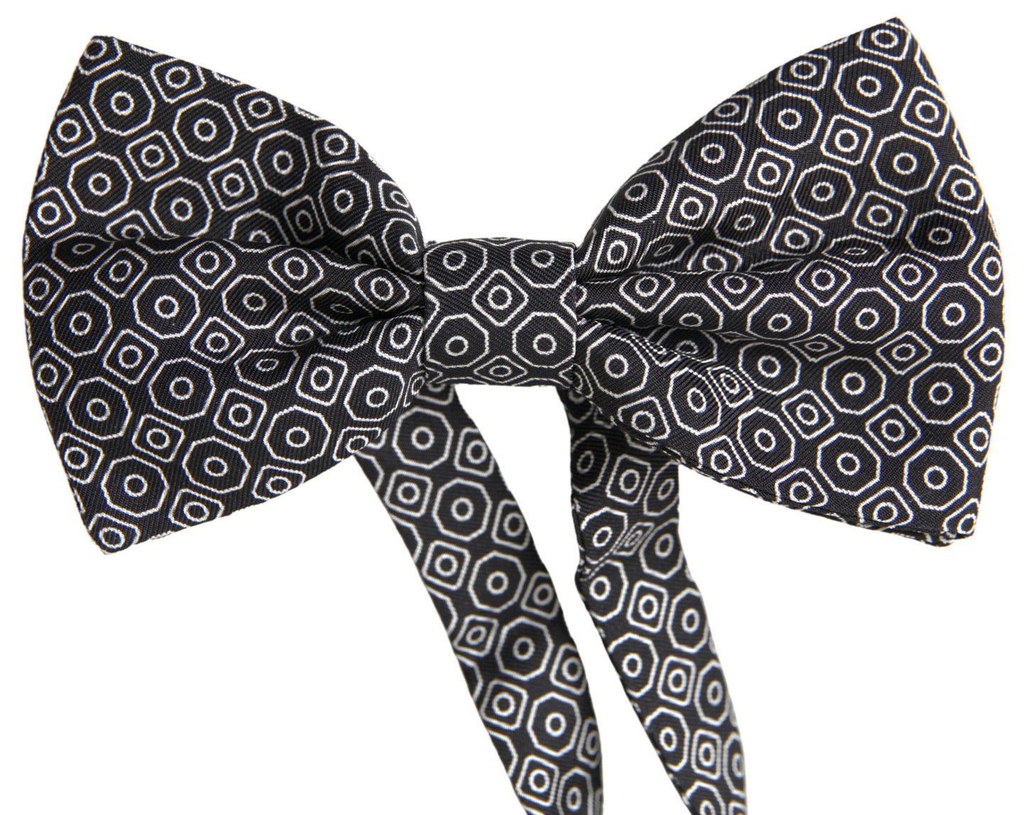 Dolce & Gabbana Elegant Black and White Silk Bow Tie