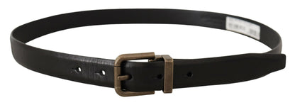 Dolce & Gabbana Elegant Black Calf Leather Belt - 90 cm / 36 Inches