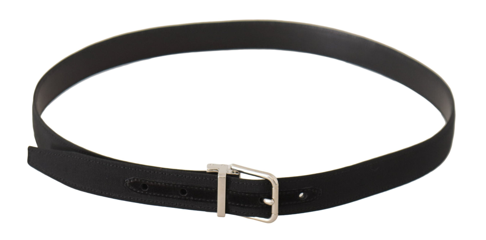 Dolce & Gabbana Elegant Black Canvas and Leather Belt - 95 cm / 38 Inches