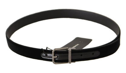 Dolce & Gabbana Elegant Black Cotton-Leather D&G Belt - 85 cm / 34 Inches