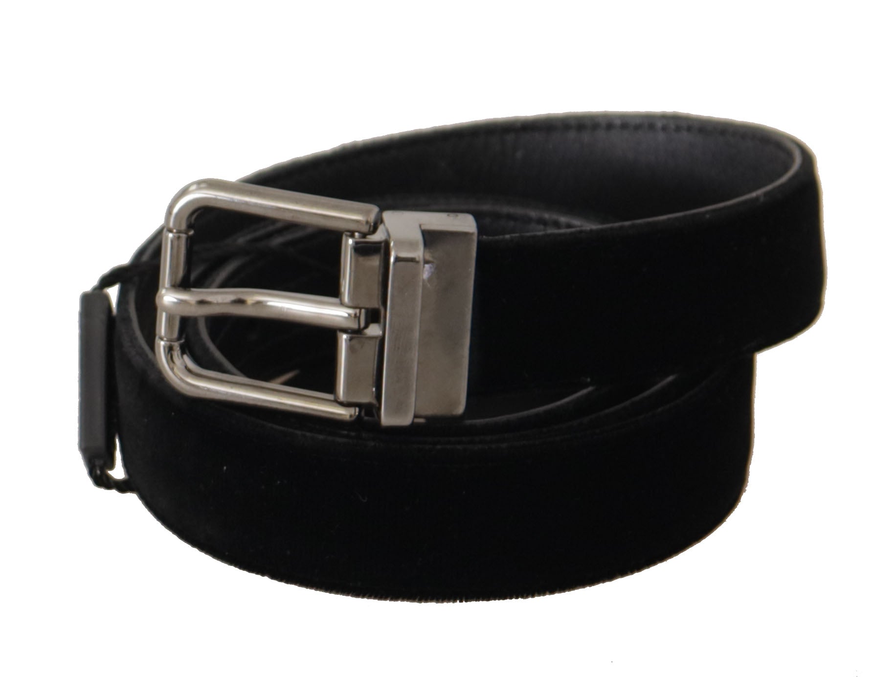 Dolce & Gabbana Elegant Black Cotton-Leather D&G Belt - 85 cm / 34 Inches