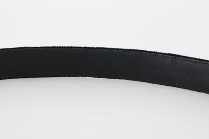 Dolce & Gabbana Elegant Black Cotton-Leather Men’s Belt - 80 cm / 32 Inches