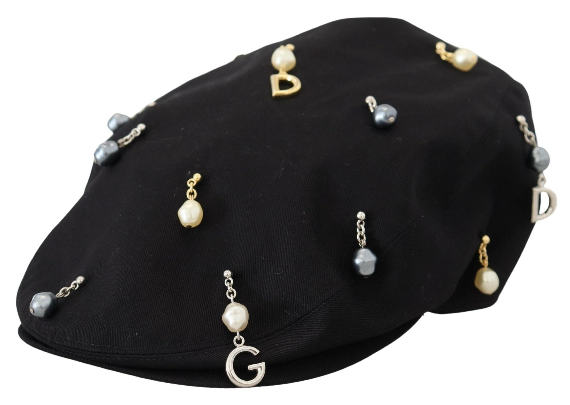 Dolce & Gabbana Elegant Black Cotton Newsboy Hat - 58 cm|M