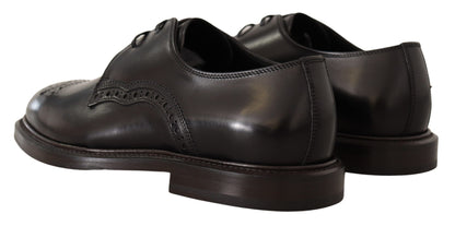 Dolce & Gabbana Elegant Black Derby Dress Shoes - EU39/US6