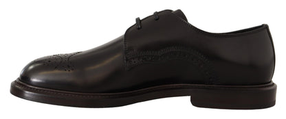 Dolce & Gabbana Elegant Black Derby Dress Shoes - EU39/US6