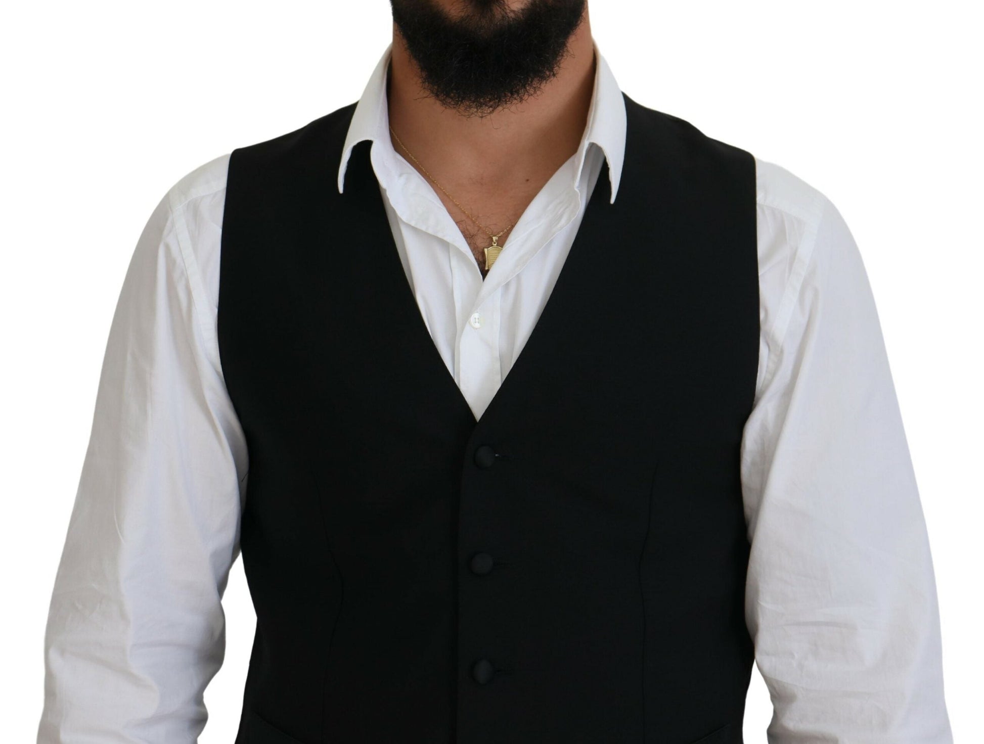 Dolce & Gabbana Elegant Black Formal Dress Vest - IT48 | M