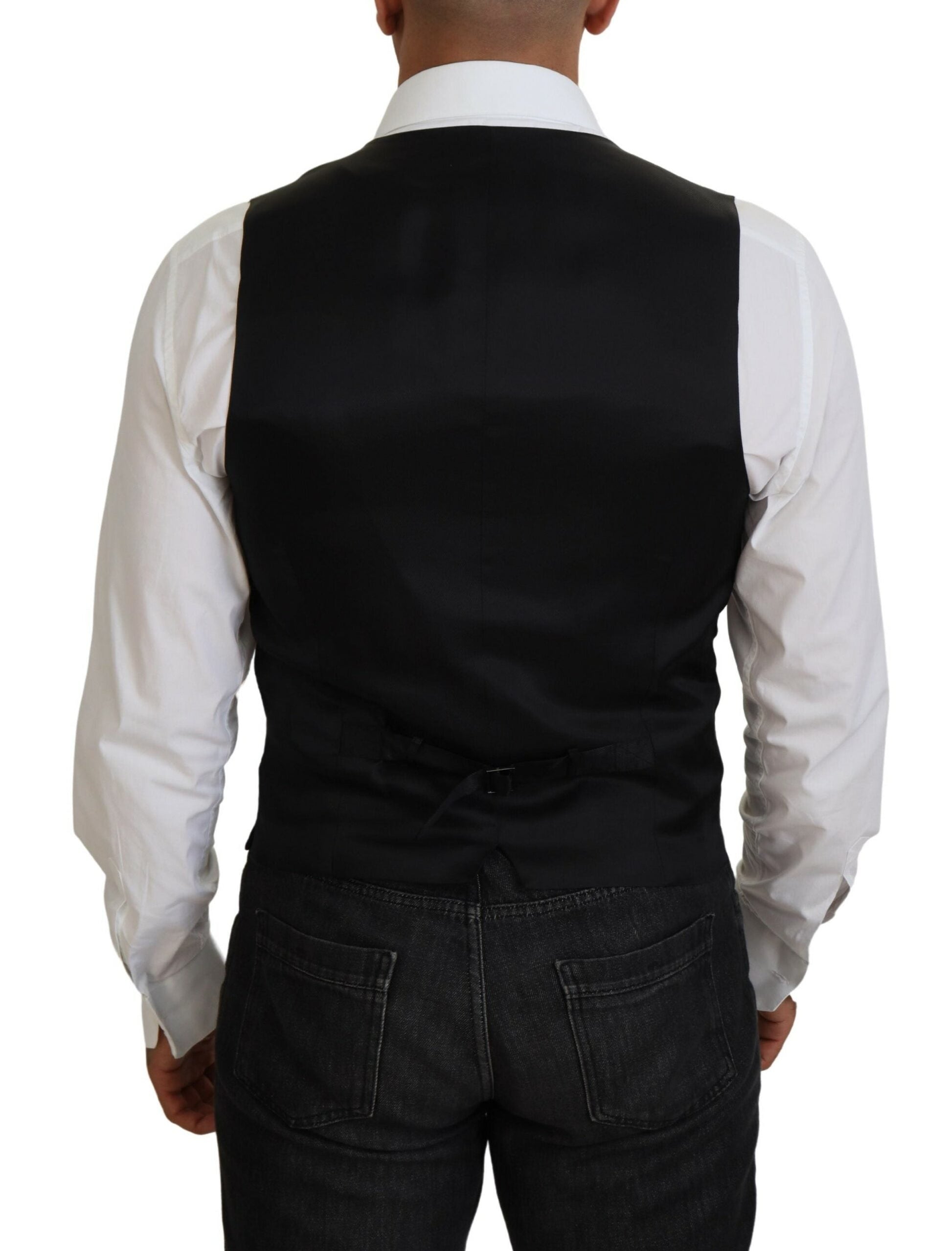 Dolce & Gabbana Elegant Black Formal Dress Vest - IT48 | M