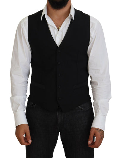 Dolce & Gabbana Elegant Black Formal Dress Vest - IT48 | M