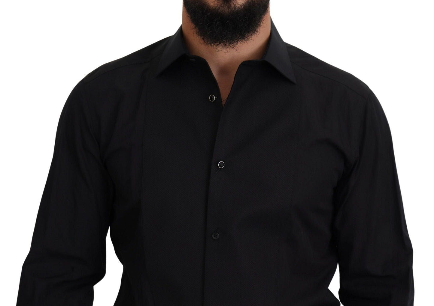 Dolce & Gabbana Elegant Black Formal Long Sleeve Shirt - IT41 | L