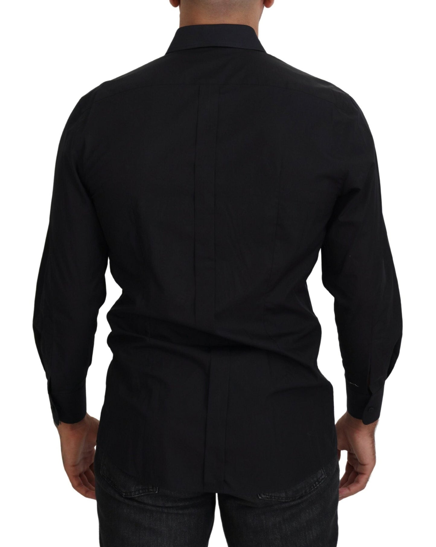 Dolce & Gabbana Elegant Black Formal Long Sleeve Shirt - IT41 | L