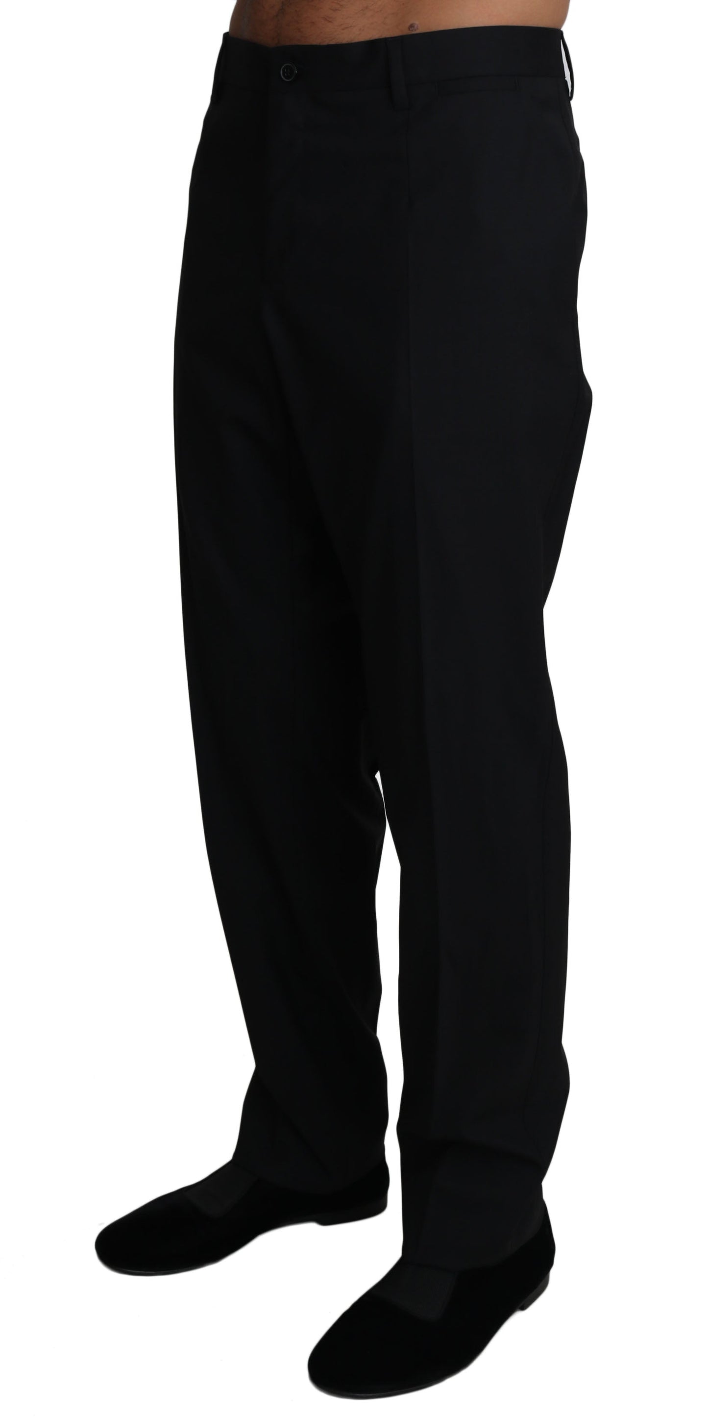 Dolce & Gabbana Elegant Black Formal Wool Blend Trousers - IT54 | XXL