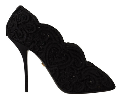 Dolce & Gabbana Elegant Black Lace Stiletto Heels - EU40/US9.5