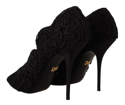 Dolce & Gabbana Elegant Black Lace Stiletto Heels - EU40/US9.5