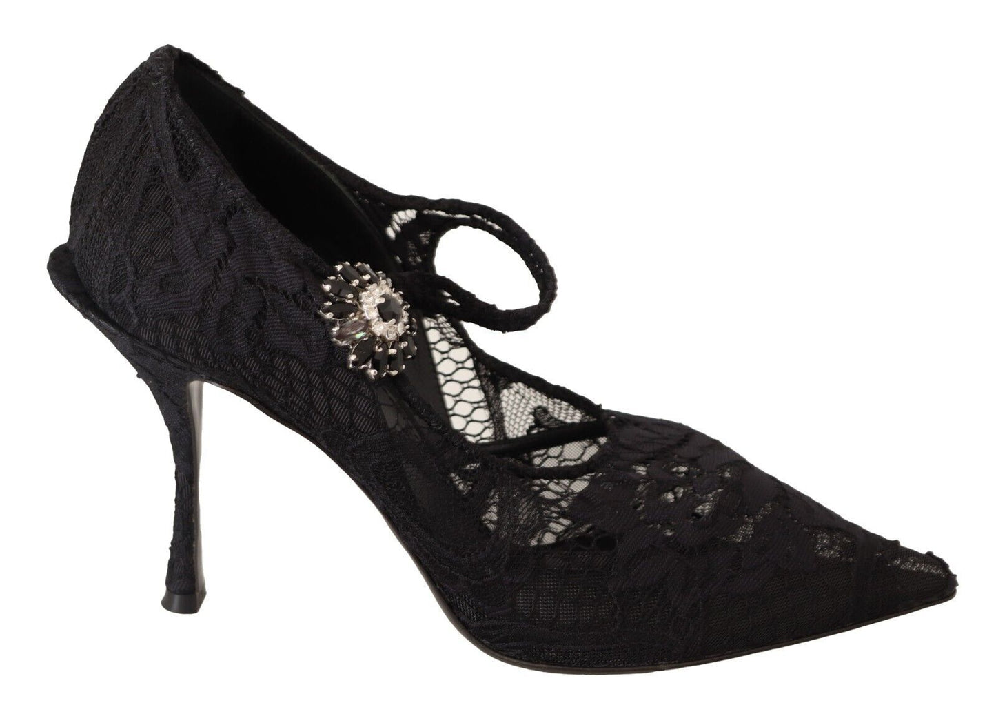 Dolce & Gabbana Elegant Black Lace Stiletto Pumps - EU38/US7.5