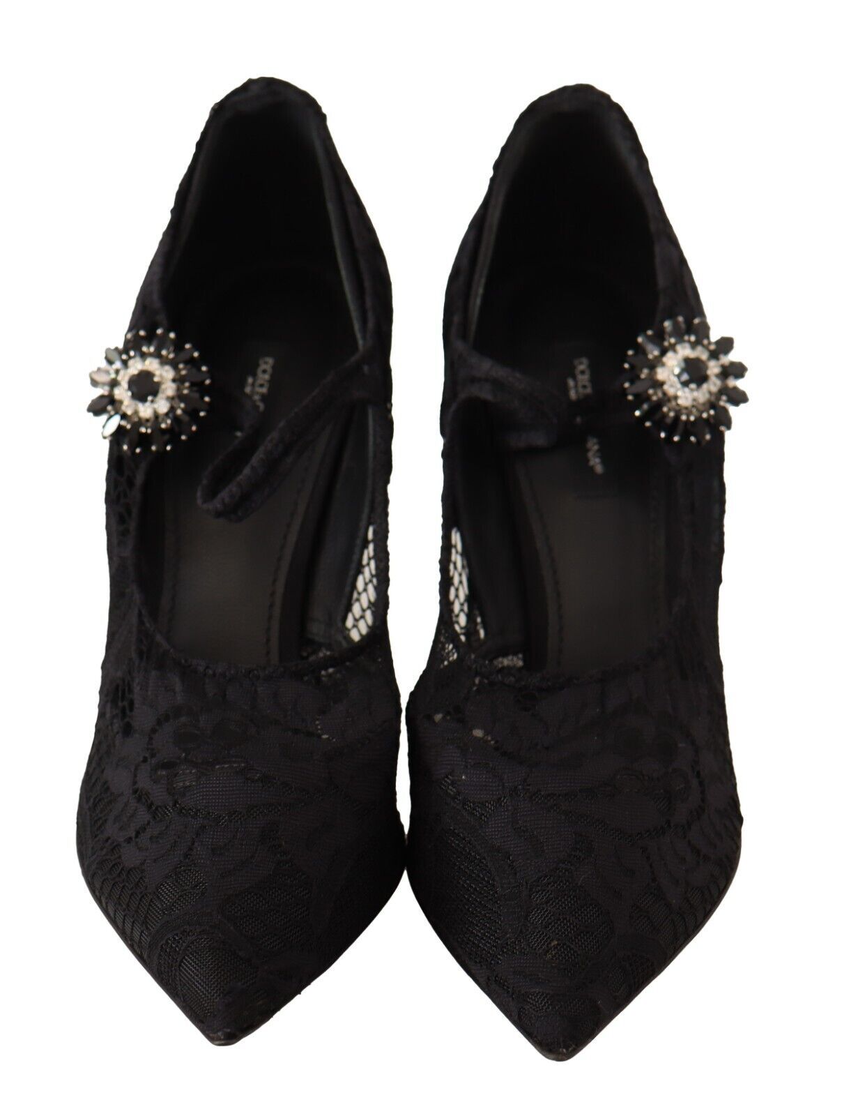 Dolce & Gabbana Elegant Black Lace Stiletto Pumps - EU38/US7.5