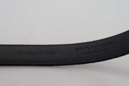 Dolce & Gabbana Elegant Black Leather Belt - 95 cm / 38 Inches