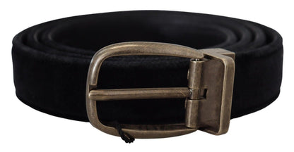 Dolce & Gabbana Elegant Black Leather Belt - 95 cm / 38 Inches