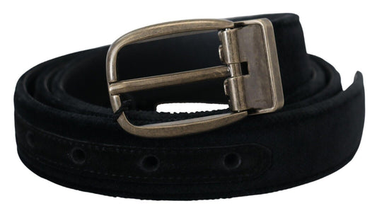 Dolce & Gabbana Elegant Black Leather Belt - 95 cm / 38 Inches