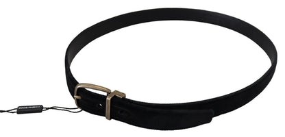 Dolce & Gabbana Elegant Black Leather Belt - 95 cm / 38 Inches