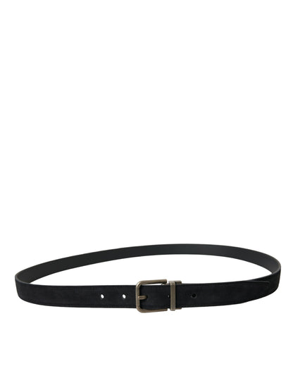 Dolce & Gabbana Elegant Black Leather Belt with Metal Buckle - 110 cm / 44 Inches