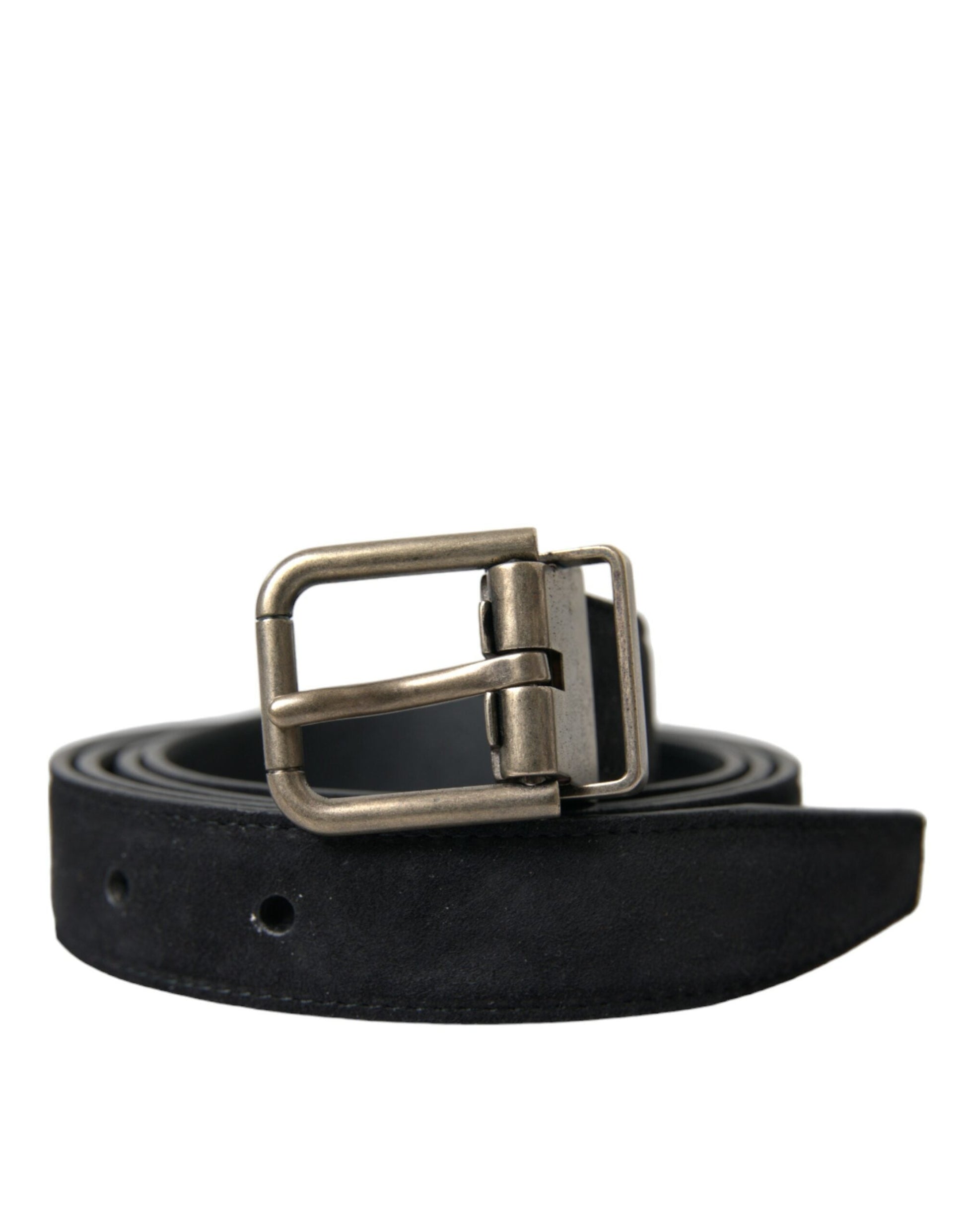 Dolce & Gabbana Elegant Black Leather Belt with Metal Buckle - 110 cm / 44 Inches