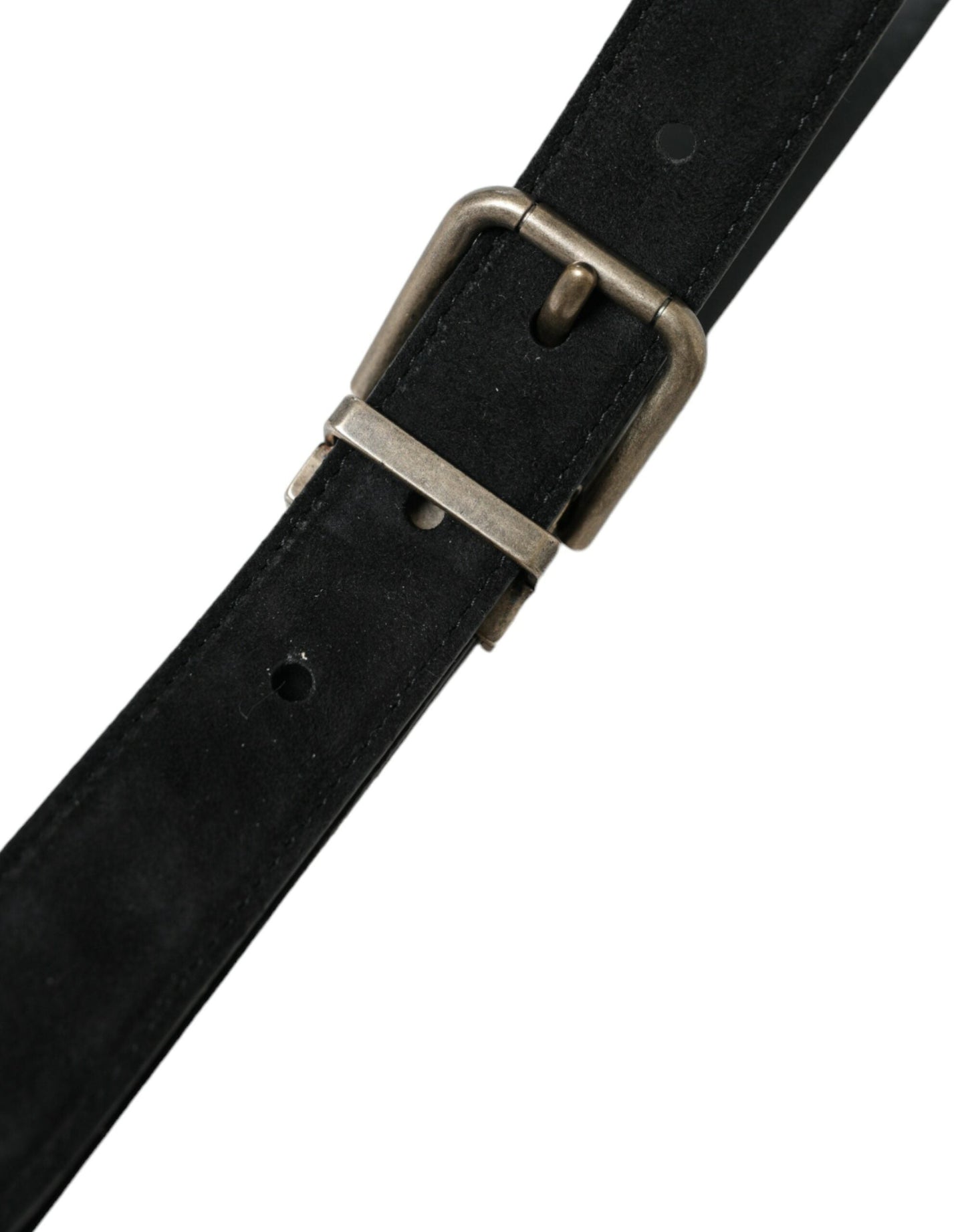 Dolce & Gabbana Elegant Black Leather Belt with Metal Buckle - 110 cm / 44 Inches