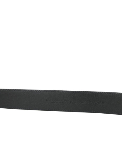 Dolce & Gabbana Elegant Black Leather Belt with Metal Buckle - 80 cm / 32 Inches