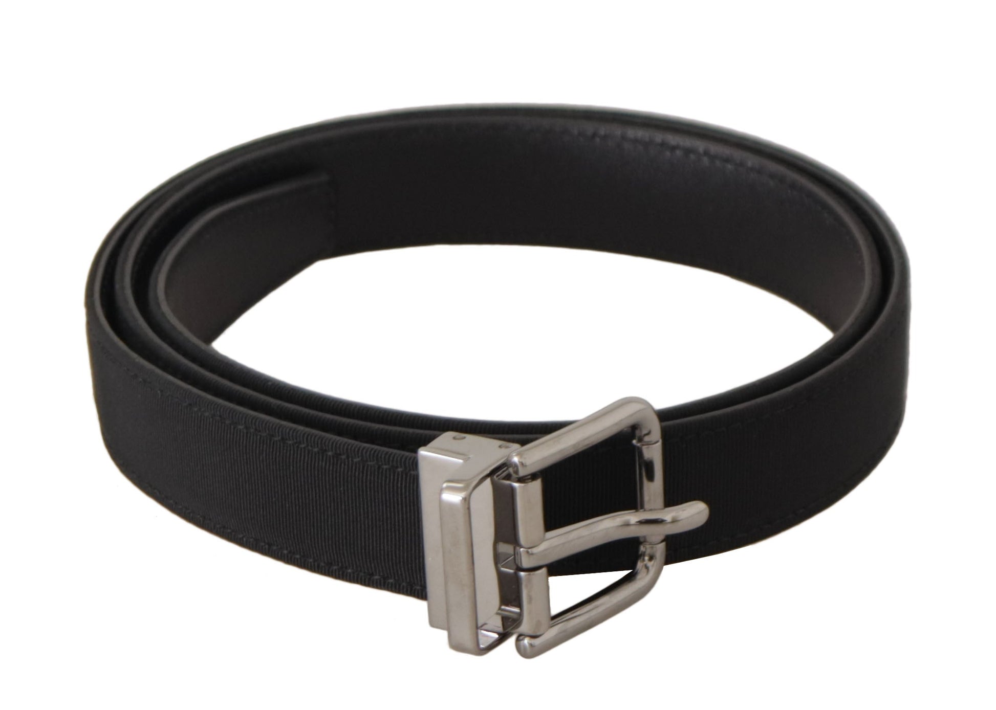 Dolce & Gabbana Elegant Black Leather Belt with Metal Buckle - 85 cm / 34 Inches