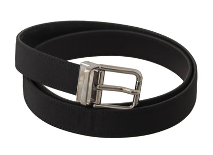 Dolce & Gabbana Elegant Black Leather Belt with Metal Buckle - 85 cm / 34 Inches