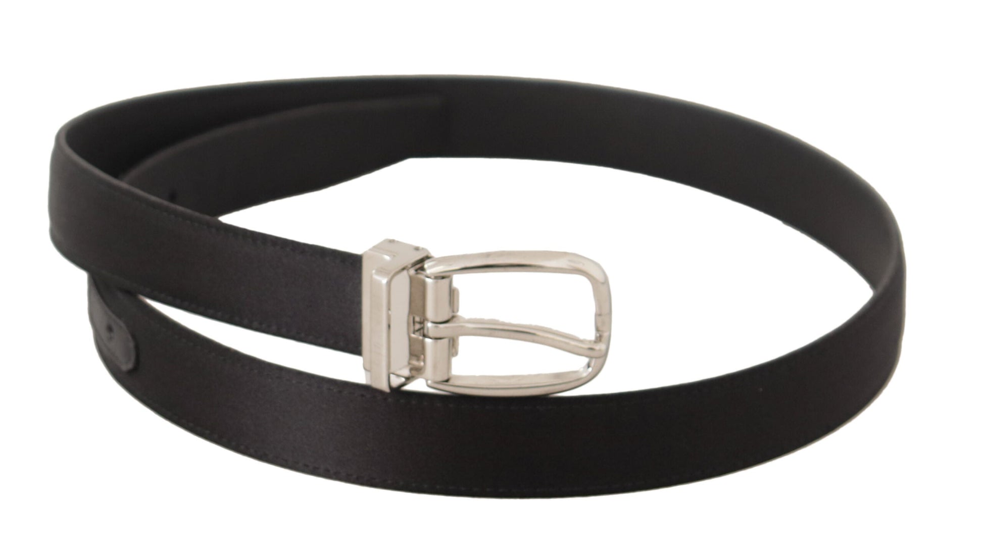 Dolce & Gabbana Elegant Black Leather-Canvas Designer Belt - 85 cm / 34 Inches