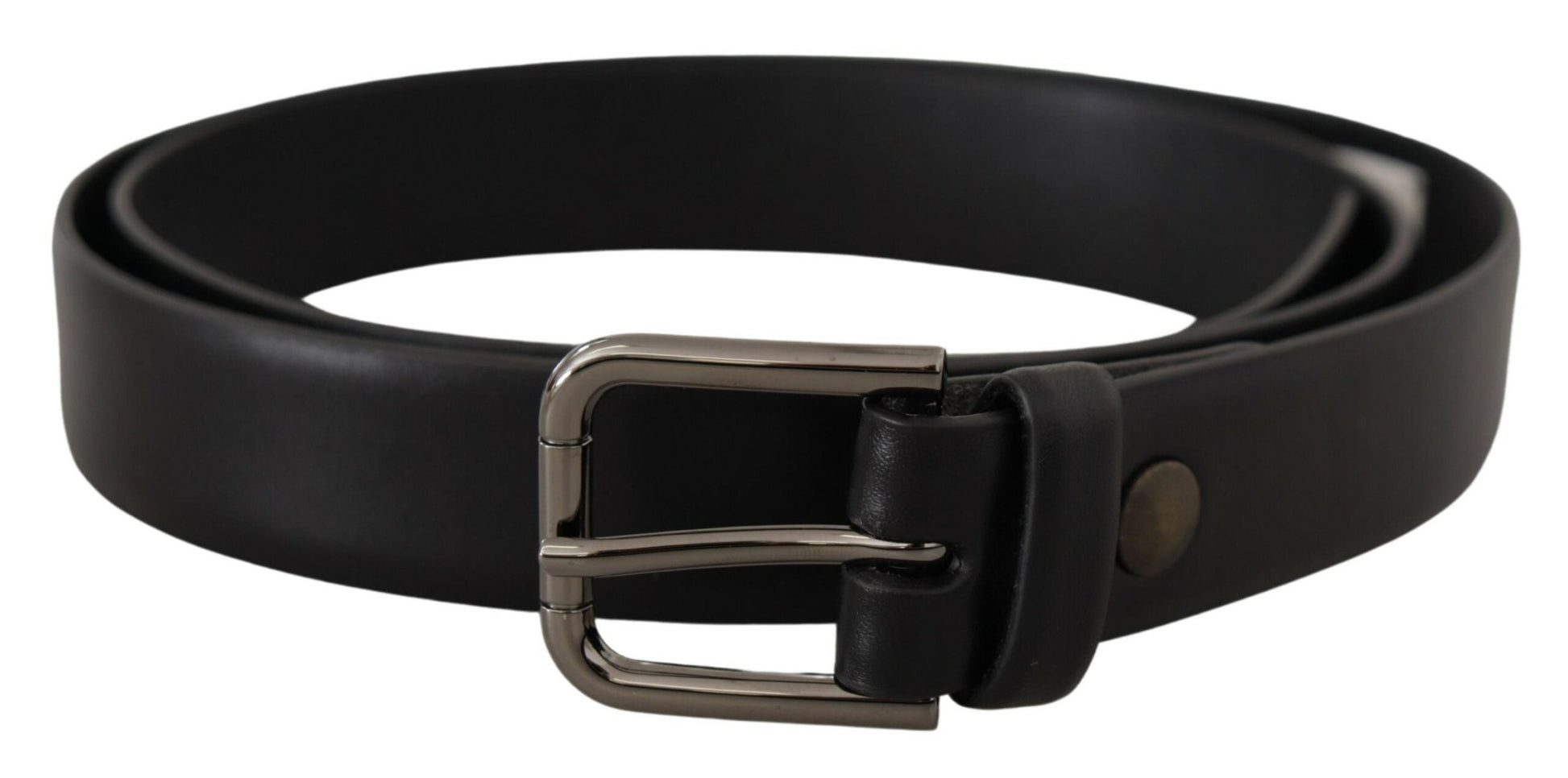 Dolce & Gabbana Elegant Black Leather Classic Belt - 80 cm / 32 Inches