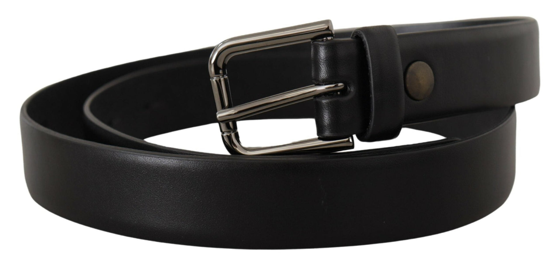 Dolce & Gabbana Elegant Black Leather Classic Belt - 80 cm / 32 Inches