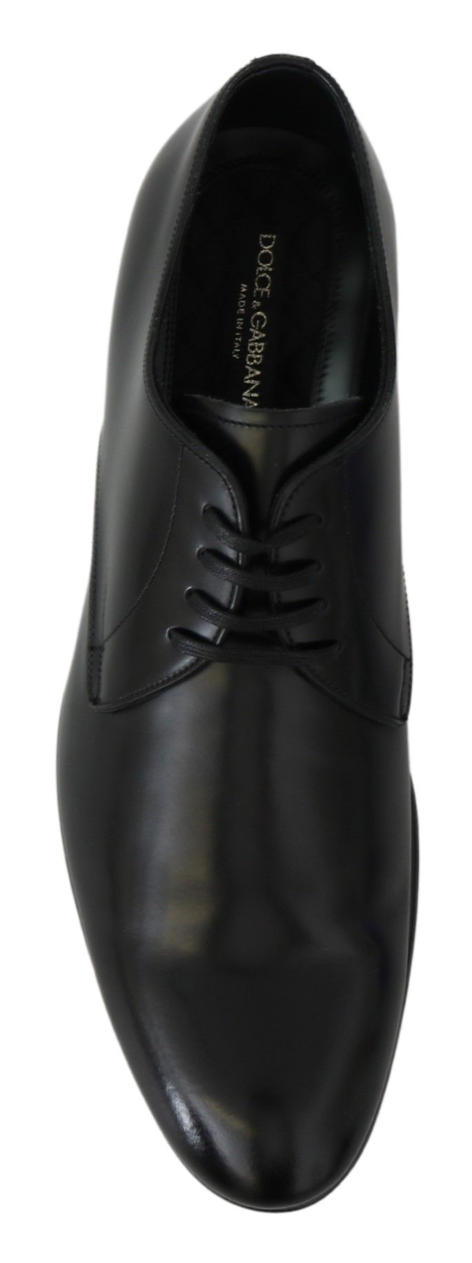 Dolce & Gabbana Elegant Black Leather Derby Shoes - EU41.5/US8.5