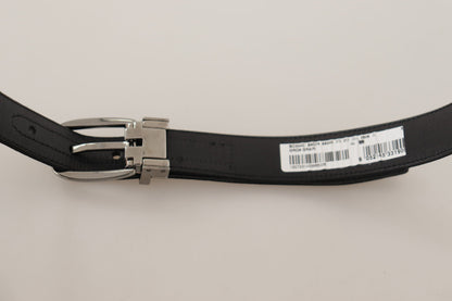 Dolce & Gabbana Elegant Black Leather Designer Belt - 85 cm / 34 Inches