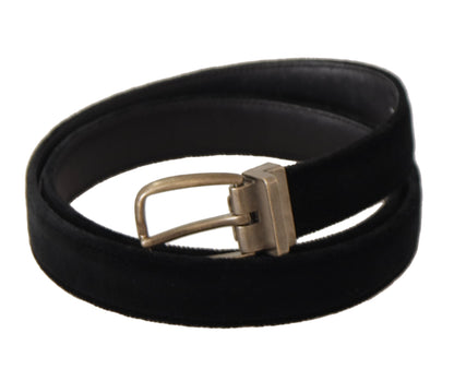 Dolce & Gabbana Elegant Black Leather Designer Belt - 95 cm / 38 Inches