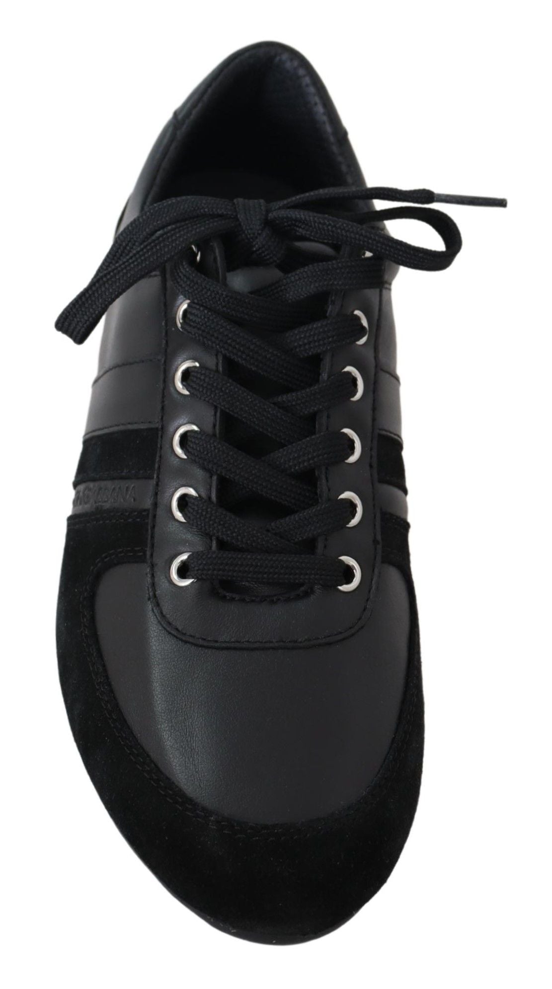 Dolce & Gabbana Elegant Black Leather Sport Sneakers - EU39/US6