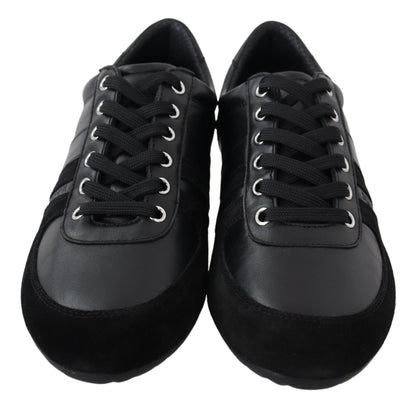 Dolce & Gabbana Elegant Black Leather Sport Sneakers - EU39/US6