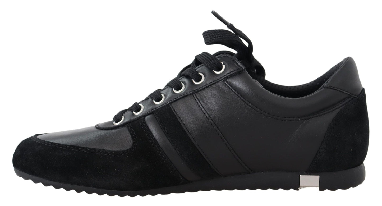 Dolce & Gabbana Elegant Black Leather Sport Sneakers - EU39/US6