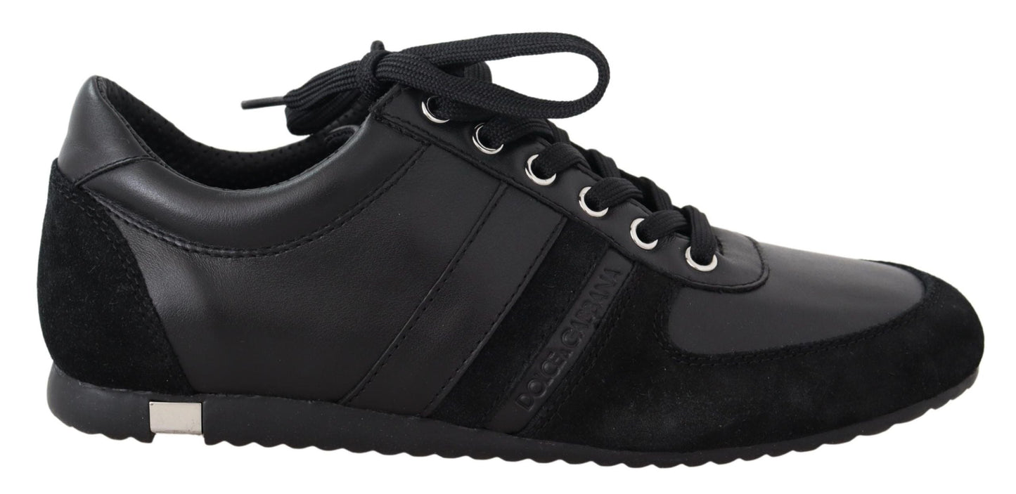 Dolce & Gabbana Elegant Black Leather Sport Sneakers - EU39/US6