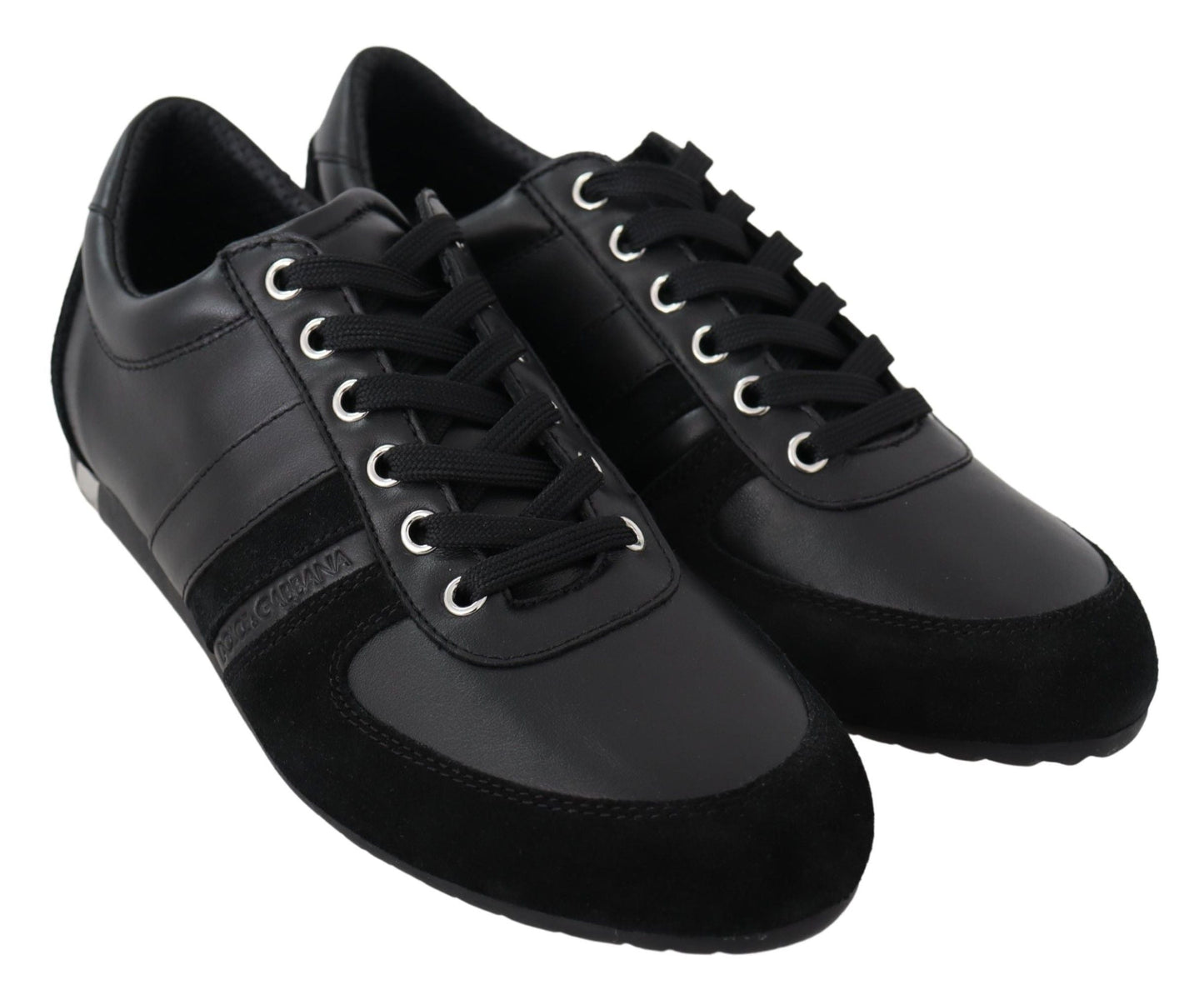 Dolce & Gabbana Elegant Black Leather Sport Sneakers - EU39/US6