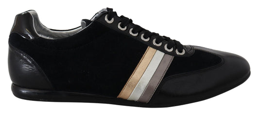 Dolce & Gabbana Elegant Black Leather Sport Sneakers - EU45/US12