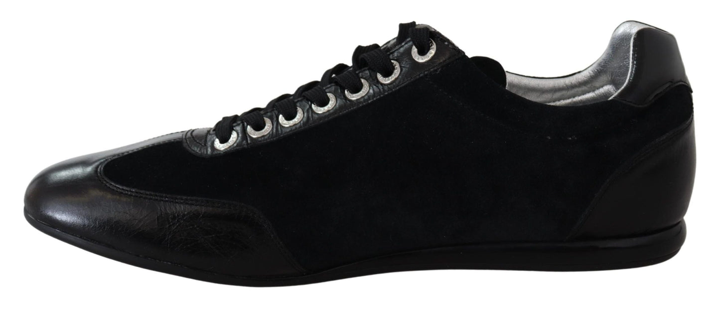 Dolce & Gabbana Elegant Black Leather Sport Sneakers - EU45/US12